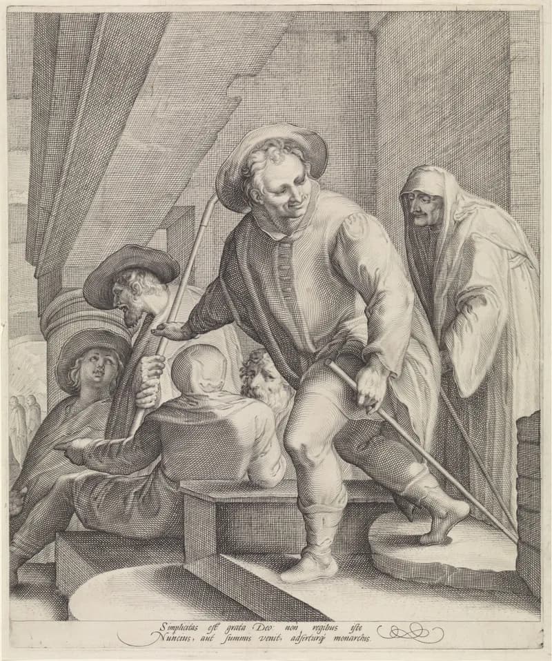 Aanbidding door de herders (rechter blad) by Jan Saenredam depicting Luke 2