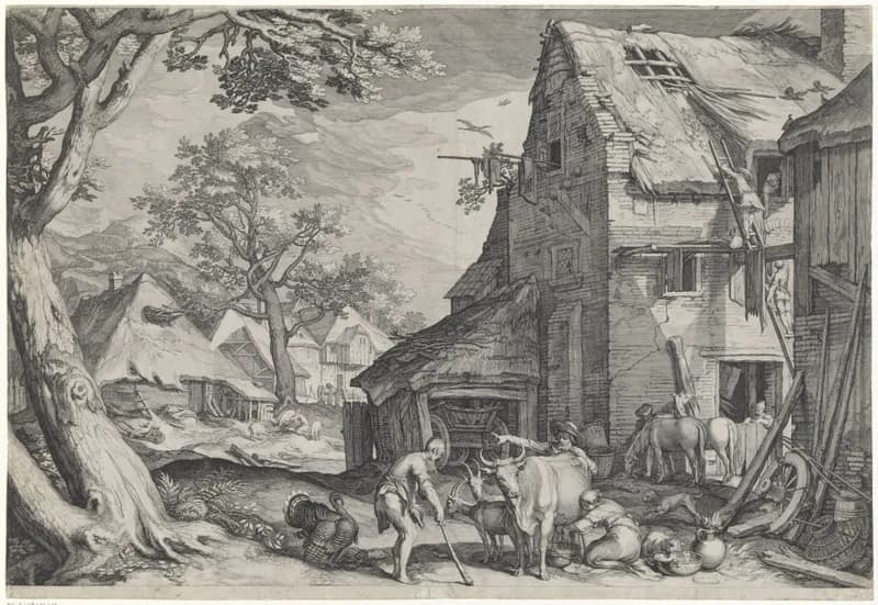 Verloren zoon als varkenshoeder by Jan Saenredam depicting Luke 15