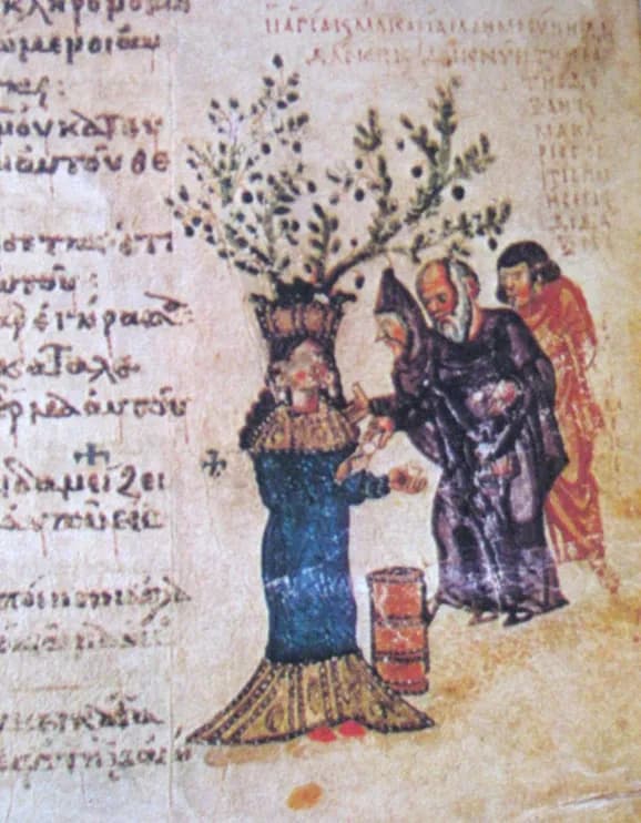Charity to the Poor (Khludov Psalter, Psalm 41) by Master of the Khludov Psalter depicting Psalms 41:1