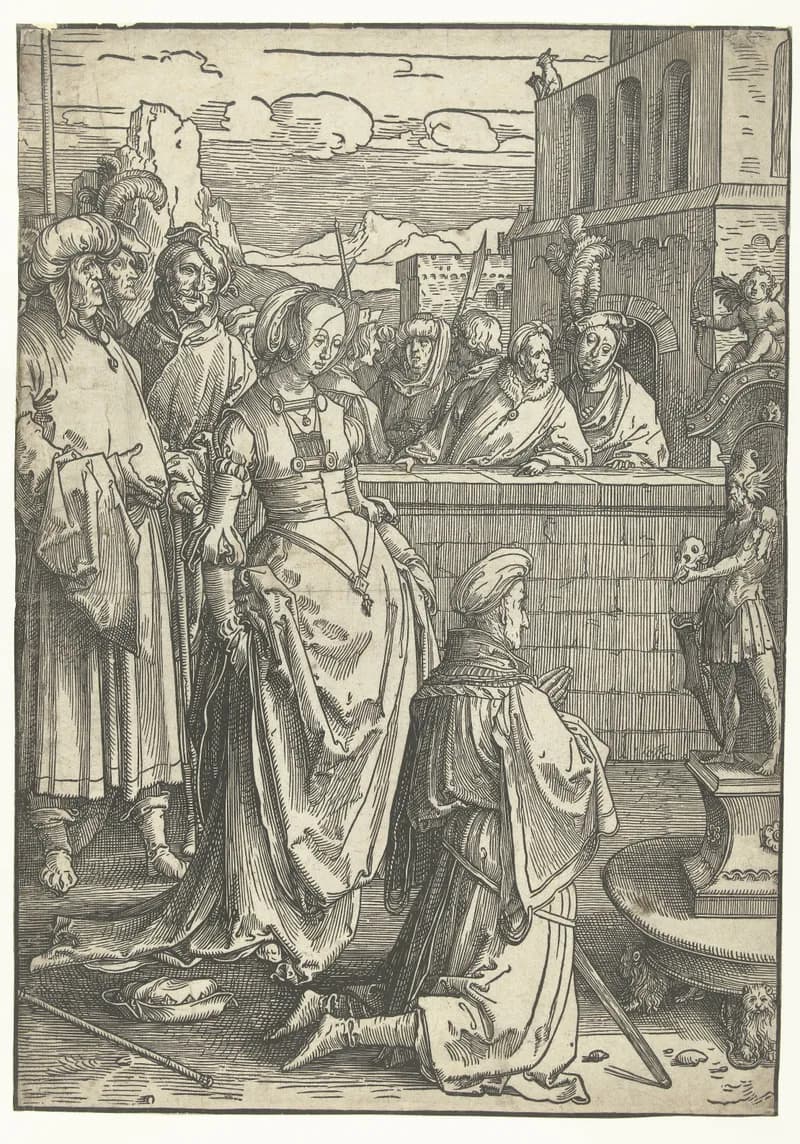 De afgoderij van Salomo by Lucas van Leyden depicting 1 Kings 3