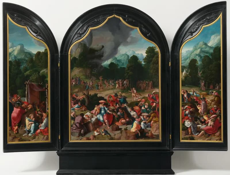 Worship of the Golden Calf by Lucas van Leyden depicting Exodus 32