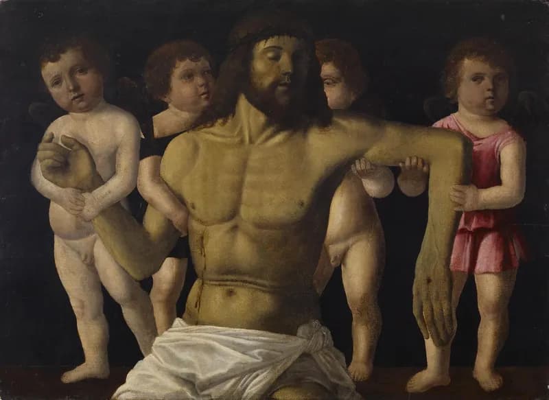 The Dead Christ Supported by Angels by Filippo Mazzola depicting Hebrews 9:11