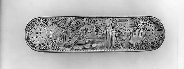 Tobacco box by Anonymous depicting John 1