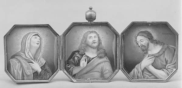 Triptych by Anonymous depicting Matthew 3