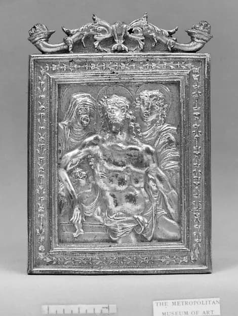 The Dead Christ Supported by the Virgin and St. John by Moderno (Galeazzo Mondella) depicting Matthew 3
