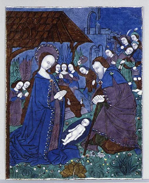 The Adoration of the Shepherds by Workshop of the Master of the High Foreheads depicting Luke 2