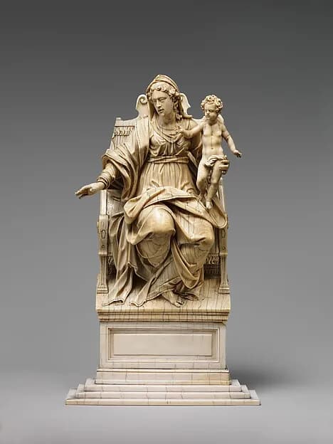 Virgin and Child Enthroned by Christoph Angermair depicting Luke 2