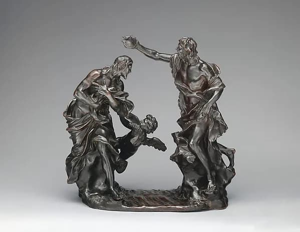 Baptism of Christ by Alessandro Algardi depicting Matthew 3