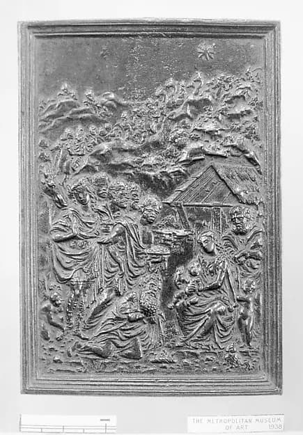 Adoration of the Magi by Moderno (Galeazzo Mondella) depicting Matthew 2