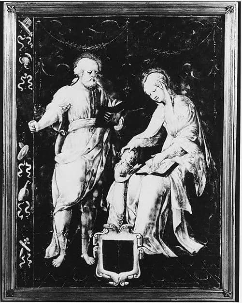 The Education of the Virgin by Jean II Pénicaud depicting Luke 1