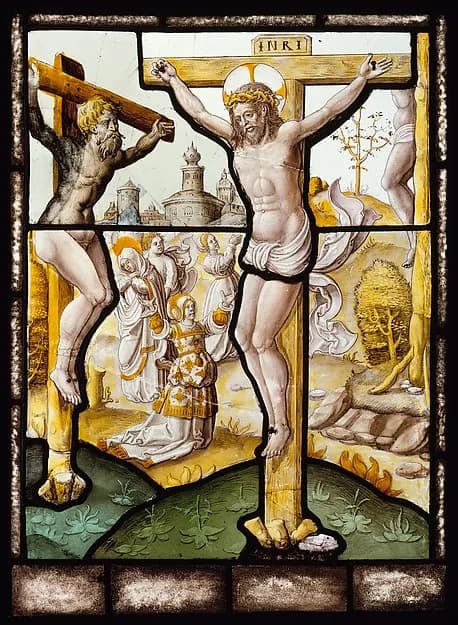 The Crucifixion (one of a set of 12 scenes from The Life of Christ) by Anonymous depicting Matthew 27
