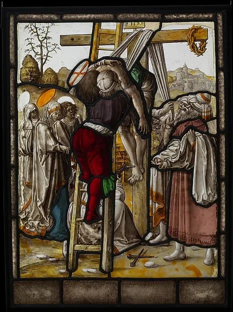 The Descent from the Cross (one of a set of 12 scenes from The Life of Christ) by Anonymous depicting Luke 1