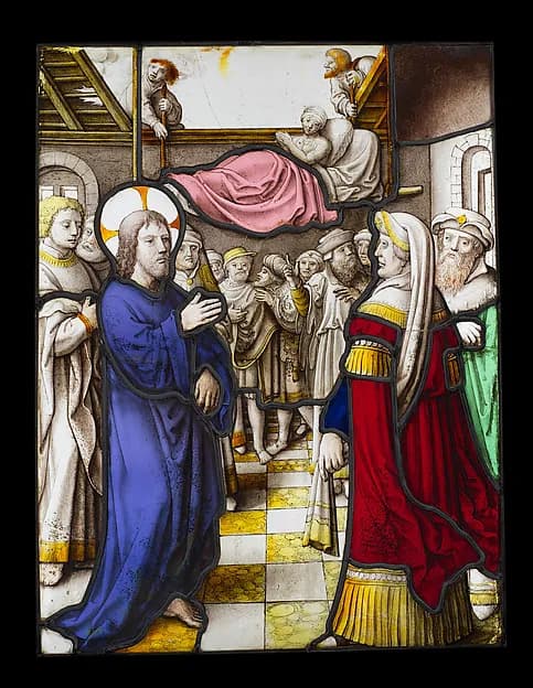 Healing of the Paralyzed Man at Capernaum (one of a set of 12 scenes from The Life of Christ) by Jan Rombouts depicting John 1