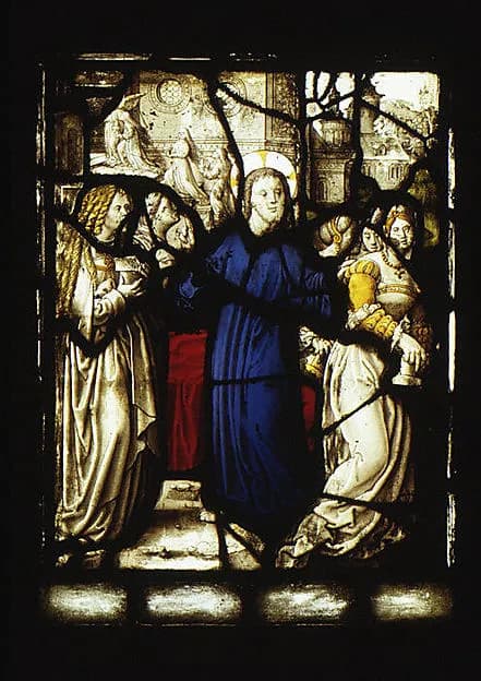 The Parable of the Wise and Foolish Virgins (one of a set of 12 scenes from The Life of Christ) by Jan Rombouts depicting Matthew 25