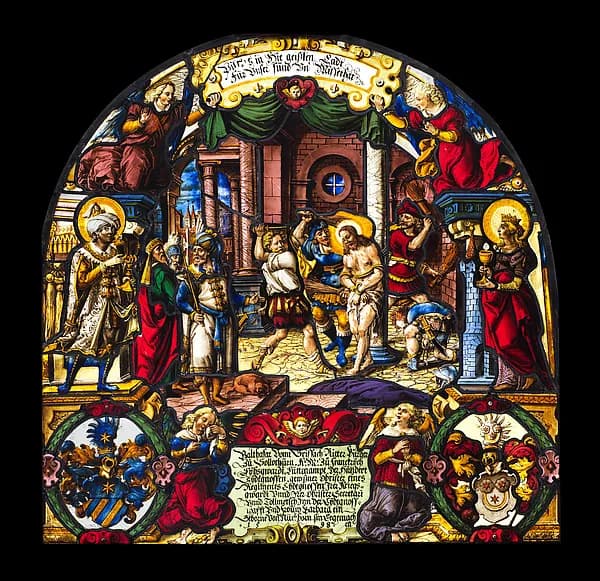 The Flagellation, Christ at the Column by Franz Fallenter depicting Matthew 27