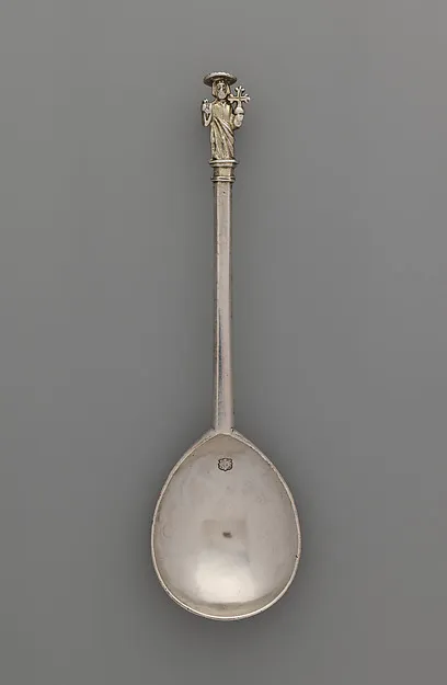 Apostle spoon: Master by William Cawdell depicting Matthew 10