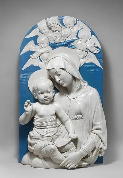 Virgin and Child by Andrea della Robbia depicting Luke 2