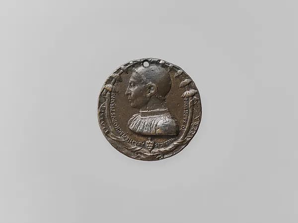 The Resurrection of the Dead and the Last Judgment (reverse); Portrait Medal of Filippo de' Medici, Archbishop of Pisa (obverse) by Bertoldo di Giovanni depicting Matthew 28