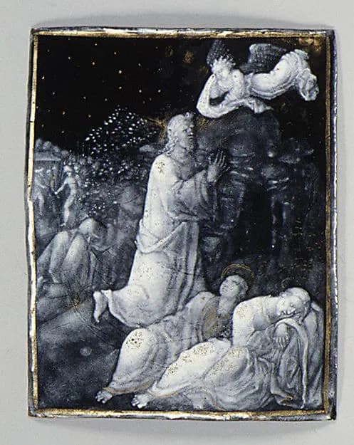The Agony in the Garden (one of seven) by Jean II Pénicaud depicting Matthew 26