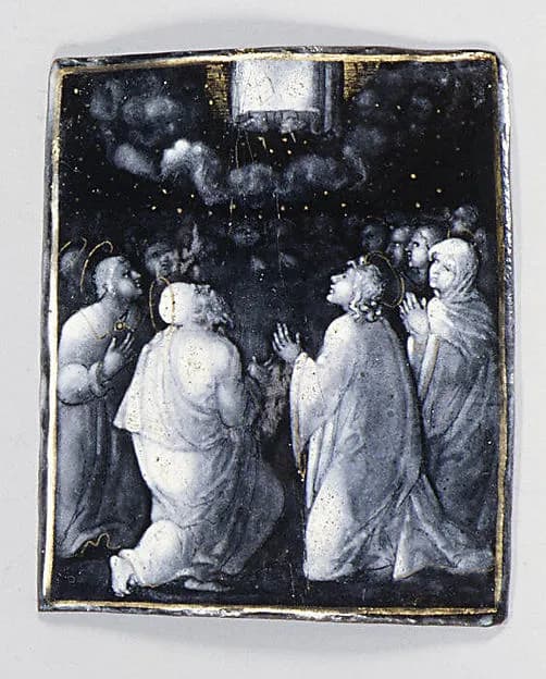 The Ascension of Christ (one of seven) by Jean II Pénicaud depicting Acts 1