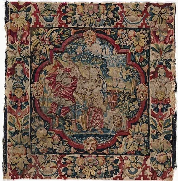 Rebekah and Eliezer at the Well from the Story of Abraham by Anonymous depicting Genesis 18