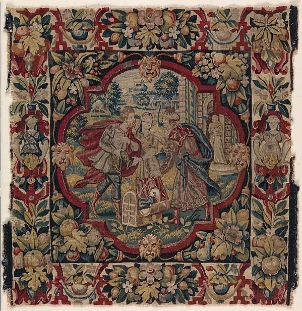 Rebekah, Laban, and Eliezer from the Story of Abraham by Anonymous depicting Genesis 18