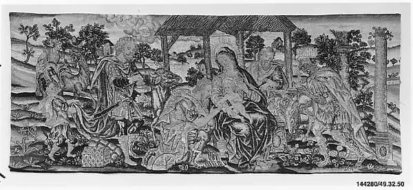 The Adoration of the Magi (one of a set of four) by Anonymous depicting Matthew 2