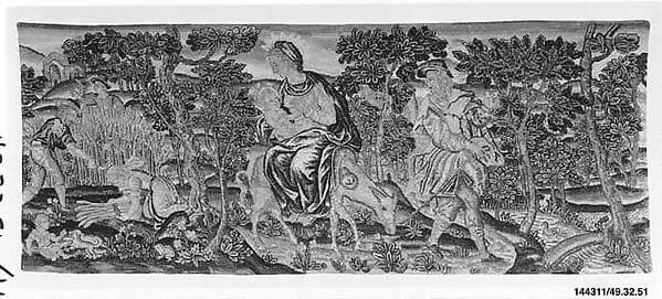 The Flight into Egypt (one of a set of four) by Anonymous depicting Matthew 2