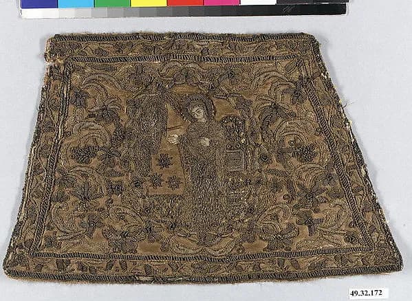 Liturgical cuff by Anonymous depicting Luke 1