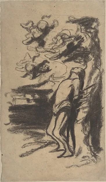 Saint Sebastian by Honoré Daumier depicting Romans 8