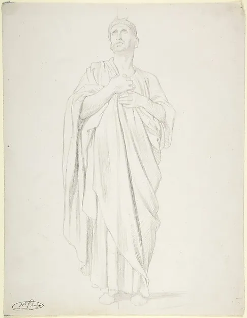 Study of an Apostle, for the painting of the Ascension in Saint-Germain-des-Pres, Paris (1839–1863) by Hippolyte Flandrin depicting Matthew 10