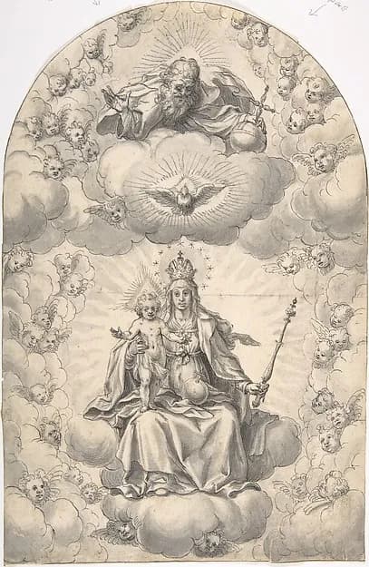 Madonna and Child Enthroned by Hans Werl depicting Luke 2