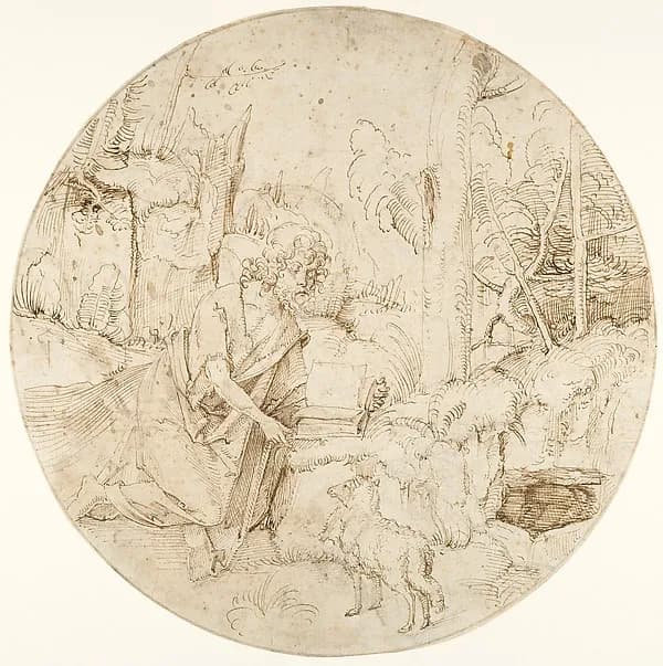 Saint John the Baptist in the Wilderness by Hans Süss von Kulmbach depicting Matthew 3