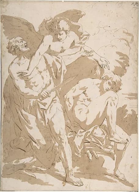 The Sacrifice of Isaac by Johan Carl Loth depicting Genesis 22