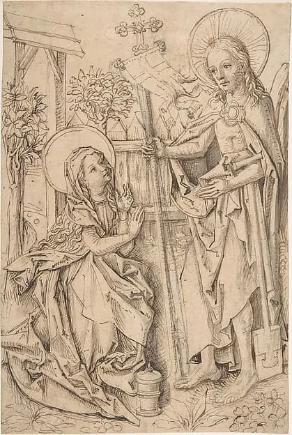 Christ Appearing to Mary Magdalen by Master of the Drapery Studies depicting Luke 7