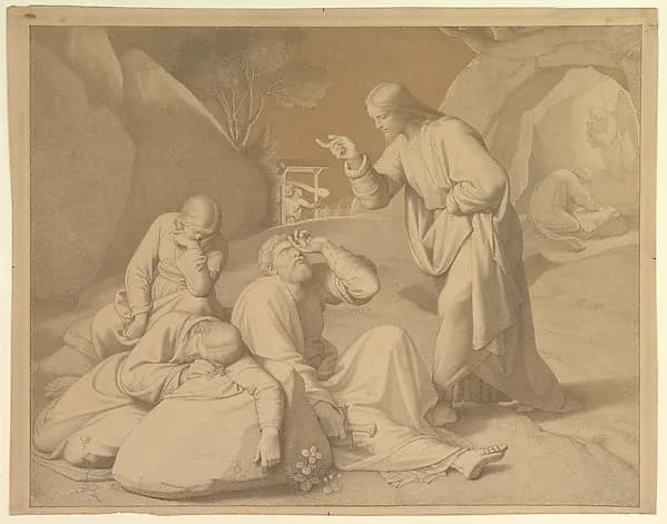 Christ in the Garden of Gethsemane by Johann Friedrich Overbeck depicting Matthew 26
