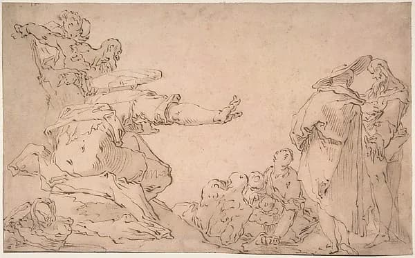 Saint John Preaching in the Wilderness by Abraham Bloemaert depicting Matthew 3