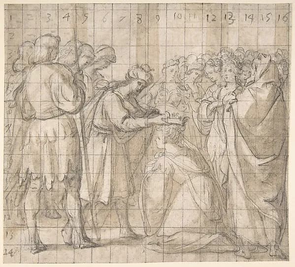 The Cornation of Esther by Ahasuerus by Bartolomé Carducho depicting Esther 5
