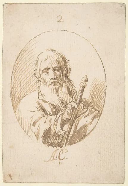 Half-length Figure of St Paul in an Oval by Antonio del Castillo y Saavedra depicting Acts 9