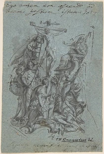 Crucifixion by Johann Wolfgang Baumgartner depicting Matthew 27