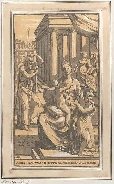 The Virgin and Child with Saint John the Baptist by Anton Maria Zanetti the Elder depicting Matthew 3