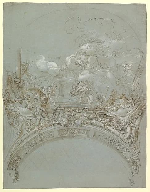 Ceiling Design with the Presentation in the Temple by Gregorio de' Ferrari depicting Luke 2