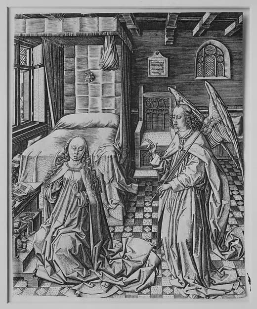 The Annunciation by Master FVB depicting Luke 1