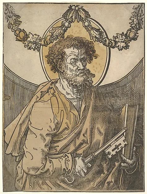 Saint Peter by Lucas van Leyden depicting Matthew 4