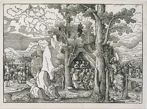Scenes from the Life of Saint John the Baptist by Frans Crabbe van Espleghem depicting Matthew 3
