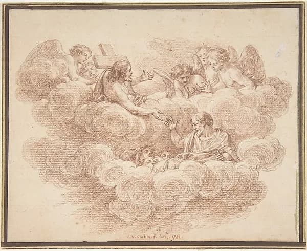 The Risen Christ Appearing to Souls in Purgatory by Charles Nicolas Cochin II depicting John 1