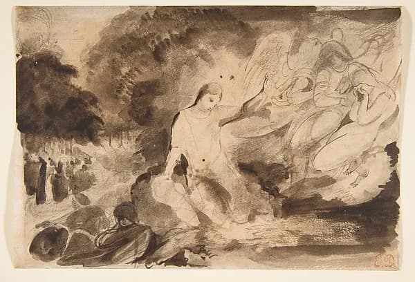 The Agony in the Garden by Eugène Delacroix depicting Matthew 26