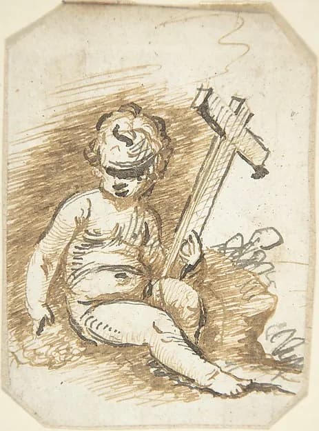 Infant Christ with the Cross by Anonymous, Spanish, School of Seville, 17th century depicting John 1