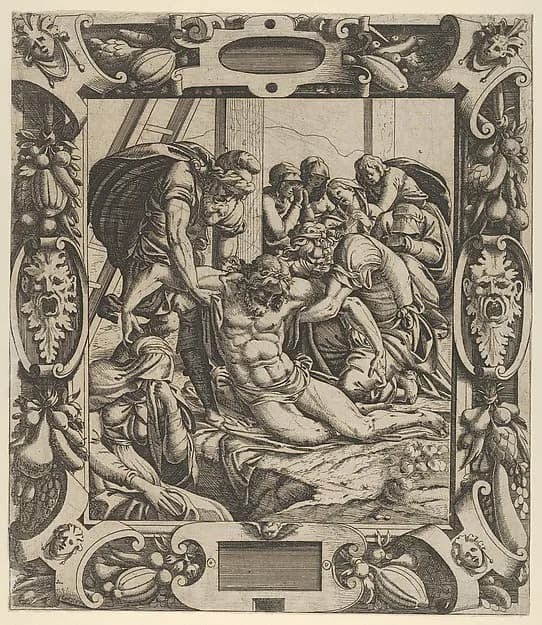 Christ's Deposition from the Cross by Jean Mignon depicting Mark 15