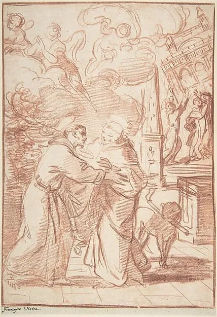 Saint Francis Meeting Saint Dominic by Francisco Vieira de Mattos (Il Lusitano) depicting Matthew 5